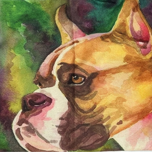 Eco-Friendly Handsome Brown and White Boxer Dog Folding Tote Bag - Picture 7 of 13